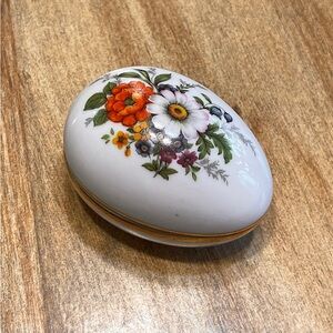 Floral Decorative Egg Trinket Box